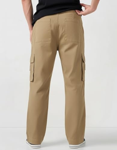 THE FEBZA Men's Cotton Cargo Pants White Cream - Image 4