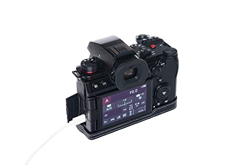 Demi-étui cuir véritable Panasonic S5 Mark II évite rayures noir - 4