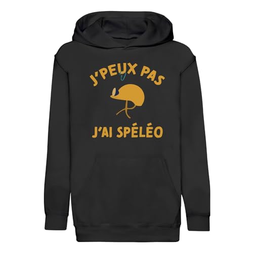 Sweat à capuche enfant j'peux pas j'ai spéléo idéal pour les sorties en nature