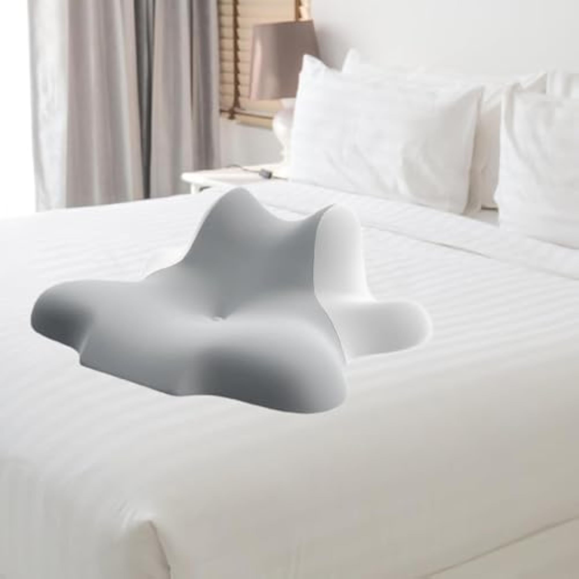 Memory Pillow for Side Back Stomach Sleeper, Ergonomic Gray