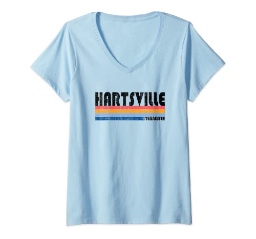 Mujer Hartsville, TN Hometown Pride, estilo retro de los 70 y 80 Camiseta Cuello V