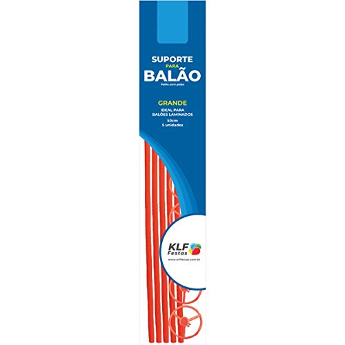 Kl FolhasFestas Suporte Para Balao Festas 33 Cm , Vermelho, 10 unidades