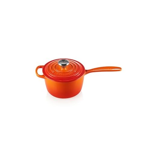 Le Creuset Signature gjutjärn kastrull med värmebeständigt handtag, rund, Ø 16 cm, 1,2 l, lämplig för alla typer av spisar inklusive induktion, 2,372 kg, ugnsröd