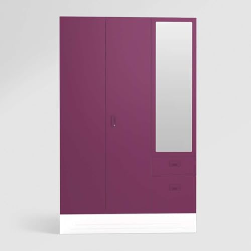 Image of Interio by Godrej Slimline Blend 3-Door Steel Almirah /Wardrobe with Mirror
