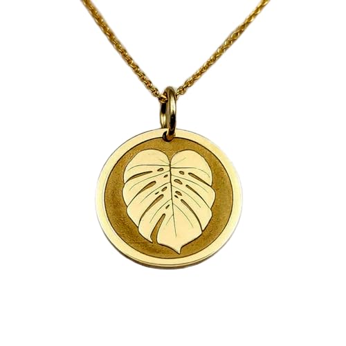 Colgante de hoja de plata de ley 925 y cadena de 45 cm estilo joyería tropical 00620
