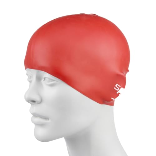 Speedo Mütze Plain Moulded Silicone Junior, Red, One Size, 8-709900004ONESIZE, Rot