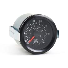 Dyno Racing 2 "52mm Mechanical Oil Press Gauge 0-10 Bar / 0-150PSI Oil Pressure 12V Press Gauge Yellow Light Car Meter NPT1 / 8