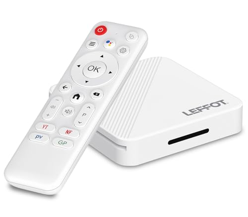 LEFFOT H313 Android 14 TV Box 2025, 2GB RAM 16GB ROM, 4K Ultra HD TVbox Android TV, TV-Box Android con Control de Voz, 2.4G y 5G WiFi 6 BT 5.4 USB 3.0, HDR10, RK3518 Quad-Core A53, para TV Streaming