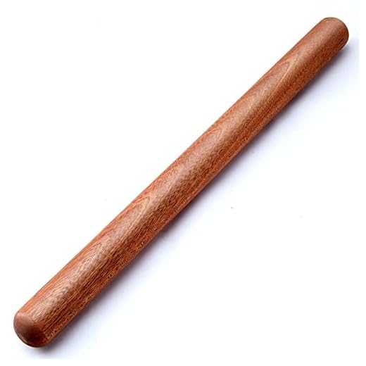 Wood Rolling Pin, Extra Long Thickened Rolling Pin for Baking, Wooden Dough Roller with Round Design at Both Ends for Multipurpose Aisoso (17.7 X 1.38 inches, Natural)