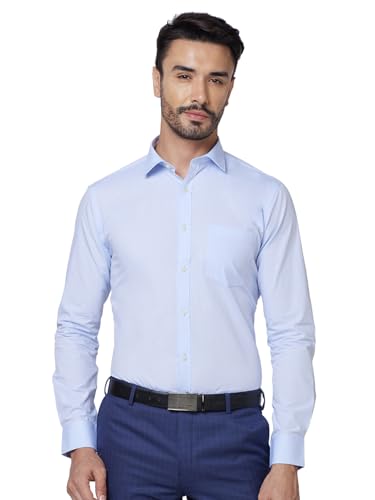 Image of Park Avenue Men Slim Fit Fil-A-Fil Pattern Pure Cotton Semi Cutaway Collar Full Sleeve Formal Shirt