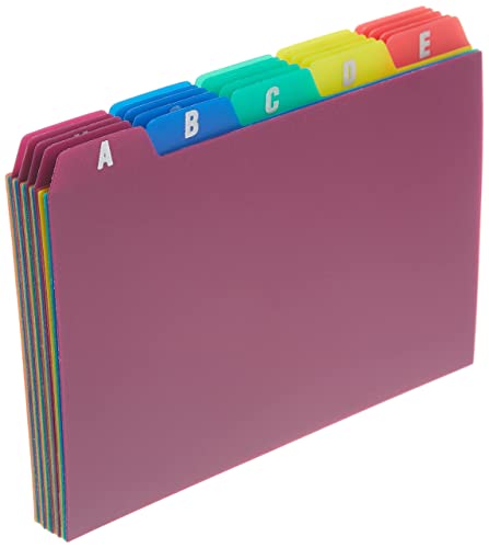 Oxford Poly Index Card Guides, Alphabetical, A-Z, Assorted Colors, 4" x 6" Size, 25 Guides per Set (73154) - Thumbnail 4