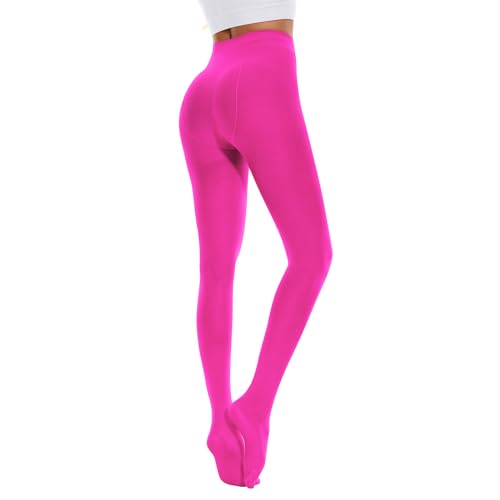 Image of American Trends Tights for Women, 80D Semi Opaque High Waisted Pantyhose, Footed Run Resistant Dance Tights Stockings