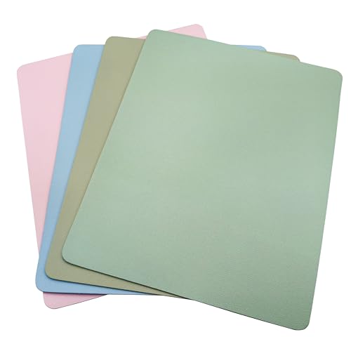 DISDIM 4 Pack Mouse Pad, Solid Color Mouse Pads, PU Leather Mousepad, Computer Mouse Mat with Non-Slip Suede Base for Gaming, Laptop, Desktop, Home, Office, Travel