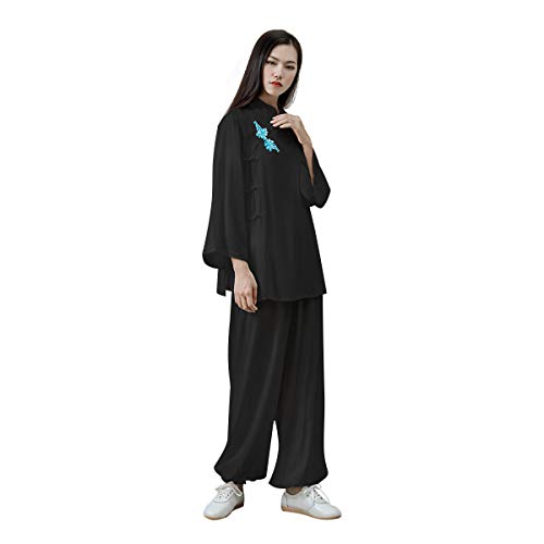 Ksua Women Tai Chi Uniform Cotton Kung Fu Uniform Chinese Style Zen Meditation Casual Long Sleeve Morning Excerises Outfit #TOP12