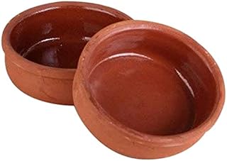 Hitit Terra -Bowl (6 Pieces) Mini Prep Clay Cooking Pots Delicious Desserts and Meals - Turkish Earthenware -Terracotta Cookware