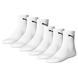 Unisex - Erwachsene Puma Unisex Short Crew Socken Basic Sportsocken 6er Pack, 39/42, White