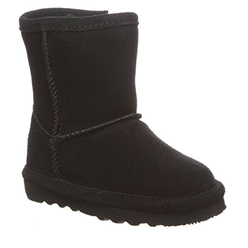 Bearpaw Elle Toddler Black Size 9 | Toddler's Boot Classic Suede With Zipper | Kid's Slip On Boot | Comfortable Winter Boot #TOP1