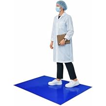Disposable Cleanroom Adhesive Sticky Floor Mats, 36" x 45", Tacky PeelOff Mats, 30 Sheets, 4Pack, Blue