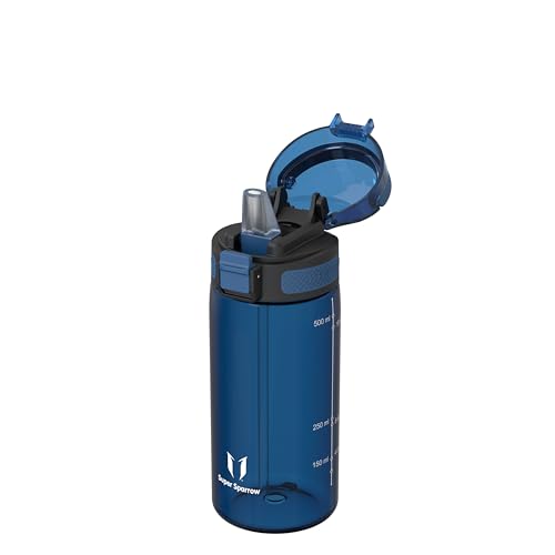 Super Sparrow Gourde Enfant - 500ml - TouchSip Bouteille d'eau avec Paille - Tritan Sans BPA - Idéale pour le Sport, l’École et les Activités en Plein Air