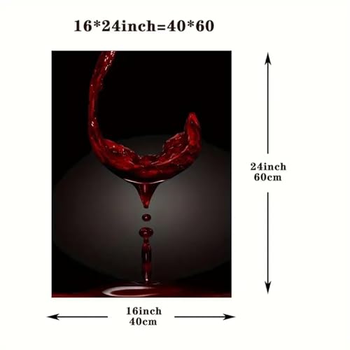 Deco murale grand format verre de vin rouge pour mur vide - 3
