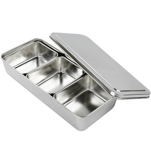 Caja de condimentos de acero inoxidable con 3 compartimentos para especias 2