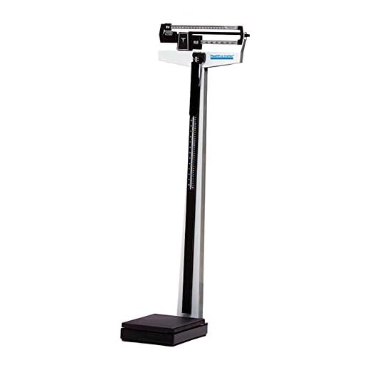 Health O Meter 450KL Mechanical Beam Scale with Height Rod, Capacity 500 lb, Graduation 1/4 lb, 10-1/2" Width x 14" Depth Platform