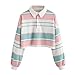 Produktbild TWIFER Drop Schulter gestreiften Crop Pullover Damen Sweatshirt Top Bluse