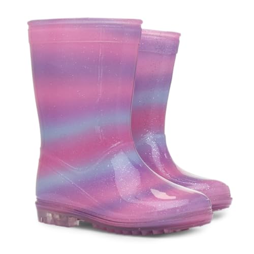 Shoe Zone - Girls Pink Rainbow Welly - Size 6 Child UK - Pink - Image 6