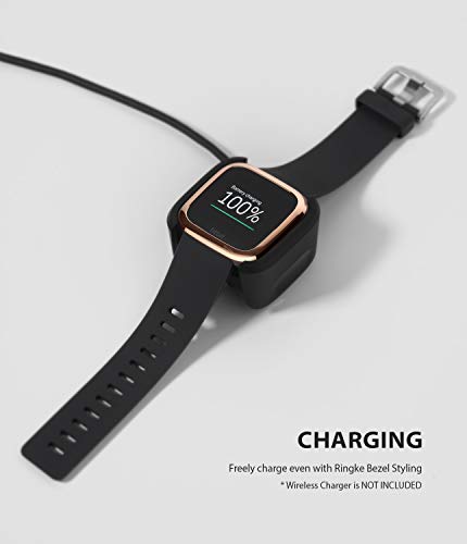 Ringke Bezel Styling Case Designed For Fitbit Versa 2 Full Stainless Steel Metal Frame Smartwatch Case Accessory - Rose Gold (2-02 St) Modern Glossy Design #TOP6