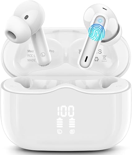 イヤホン bluetooth 5.4 ワイヤレスイヤホン【2026最新ブルートゥースイヤホン】 ENC通話ノイズキャンセリング 最大40時間再生 全音域HI-FI音質 自動ペアリング 接続瞬時 タッチ操作 低遅延 Type-C急速充電 LEDバッテリー残量表示 小型軽量 超快適設計 IPX7防水 iPhone/Android対応 WEB会議/スポーツ/ゲーム/通勤/通学の商品画像（Amazon）
