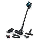 Bosch BCS612LGB Unlimited 6 Cordless Stick Vacuum Cleaner, Ultra Lightweight Design, Suitable for All Floor Types, 2 x Interchangeable 18V Batteries, 60 Minutes Run Time, Laguna Blue
