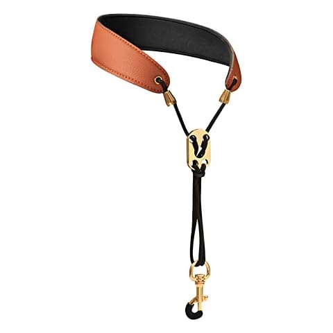 Miwayer Sax Neck Strap Professional Saxophone Harness Leather Padded Soft Neck Sling Adjustable For Baritone Alto Tenor Soprano Baritone And Bari Sax Cover