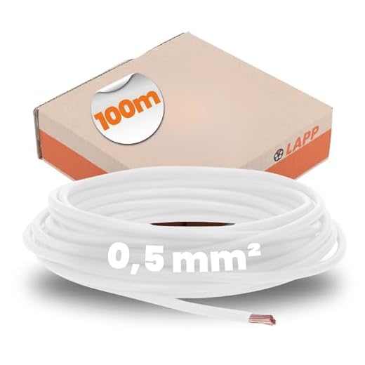 100 Meter Lapp 4510051 H05V-K 0,5 mm² weiß I Verdrahtungsleitung I Aderleitung flexibel I PVC Einzelader I Litze 0,5mm2 I Verdrahtung