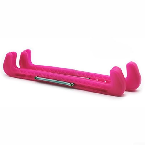 1 Pair Adjustable Ice Skate Blade Covers, Plastic Hockey Skate Protective Guards(pink)