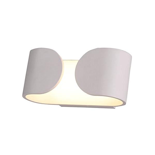 Lightess Wall Light Living Room Modern White Shade Up and Down Wall Lamp Indoor Lighting for Bedroom Hallway Office Corridor(6W, Warm White) [Energy Class A++]