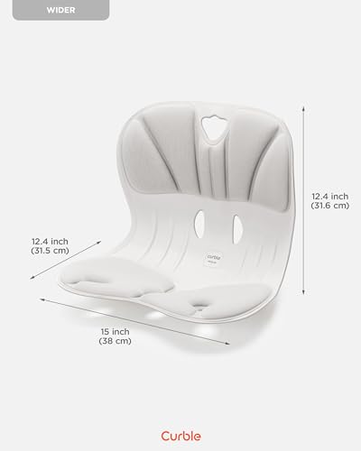 curble Wider(Standard Wide) 2PACK – Ergonomic Lower Back Chair Support, Lumbar Support Back Posture Corrector, Back Pain Relief, Perfect for Office, Floor Seat and Work from Home, Patented (2P Grey)
