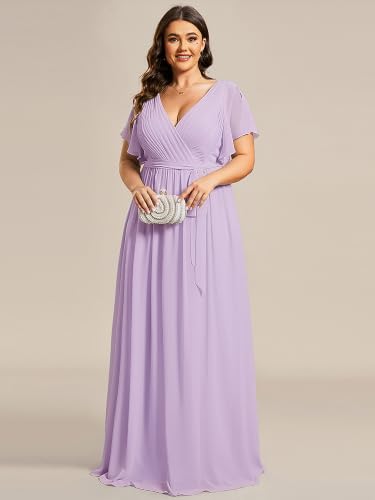 Image of Ever-Pretty Plus Women's Chiffon Maxi Plus Size Formal Bridesmaid Dresses