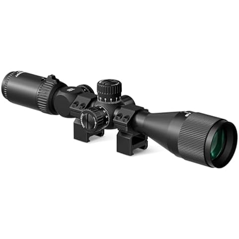 DISCOVERYOPT MS 3-12x42 AO Rifle Scope, Red/Green Illuminated Mil-dot Reticle, Magnum Shockproof Hunting Scope with 20mm Scope Rings Cover