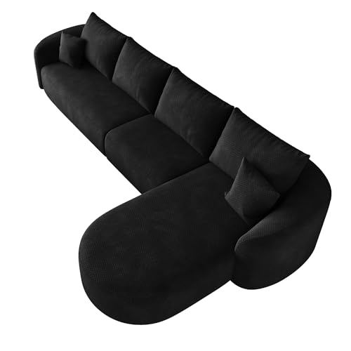 Sofá sin desconchar modular de esquina profunda con función de dormir en tejido chenilla suave 7