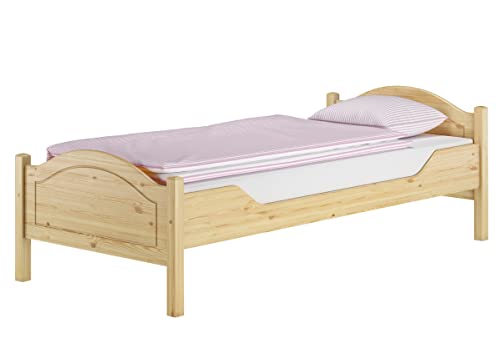 Erst-Holz®Massivholz Bett 100x200 Kieferbett Einzelbett Gästebett Futonbett Zubehör wählbar V-60.30-10ohne Zubehör
