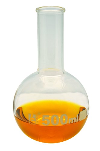 Boiling Flask, 500Ml - Borosilicate Glass - Round Bottom, Narrow Neck (1.1" Id) - Eisco Labs #TOP20
