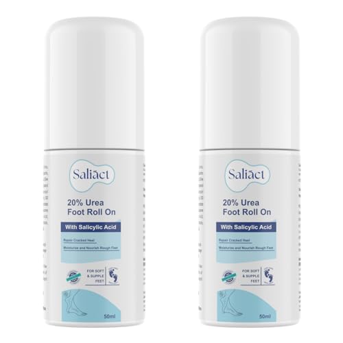 Image of 20% Urea Foot Cream Roll On With Salicylic Acid, Lactic Acid, Olive Oil | Moisturizer for Dry Cracked Feet | Repair and Moisturise Cracked Heels | Hydrates & Nourish Foot Care for Softens Skin | For Women & Men | 50ML (Normal, 100 ml)
