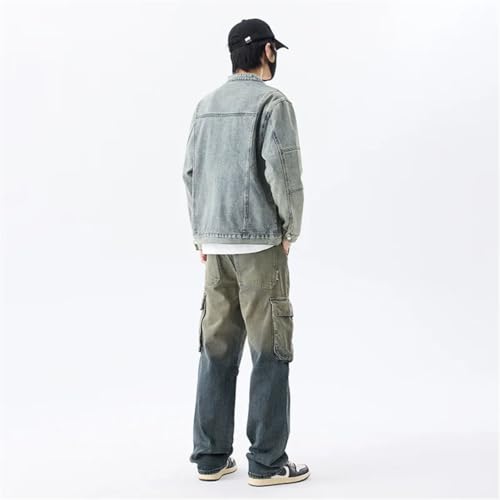 Men's Retro Nostalgic Style Jeans Wide Leg Workwear Fashionable Loose Straight Trousers3