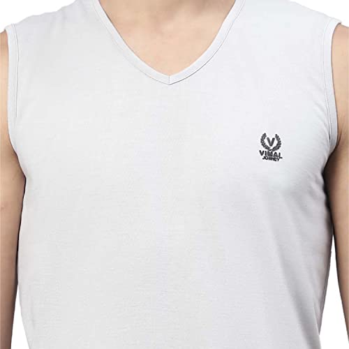 Image of Mack Jonney Regular Fit Cotton Solid Gym Vest for Men-V SL ANTHRA 01-P