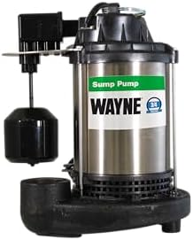 Wayne 3/4 HP Heavy Duty Submerisble Cast Iron and Stainless Steel Sump Pump with New Switch - Removes up to 5,490 Gallons of Water Per Hour