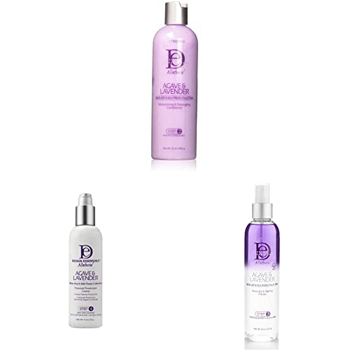 Design Essentials Agave & Lavender Moisturizing & Detangling Conditioner-Blow & Natural Agave & Lavender Thermal Protectant Creme 4 Ounce & Agave & Lavender Moisturizing Blow #TOP5