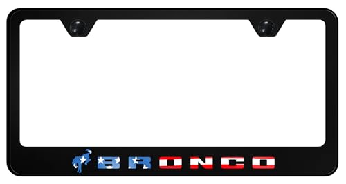 Au-TOMOTIVE GOLD INC. Officially Licensed UV Print Logo on Black Polycarbonate License Plate Frame for Ford Bronco