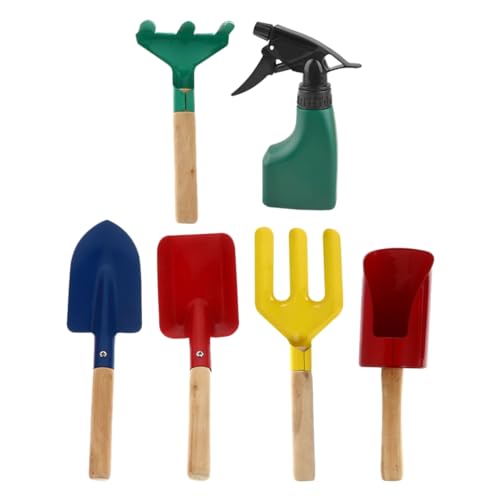 WHAMVOX 6Pcs Garden Tool Shovels Rake Trowel Outdoor Gardening Kit for Boys Birthday Holiday Present
