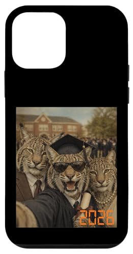 Installazione facile Custodia per iPhone 12 mini Bobcats Graduazione Selfie Classe senior del 2026 Grad divertente