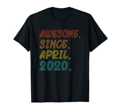 Awesome Since April 2020 Year Of Birth 2020 Birthday Vintage T-Shirt